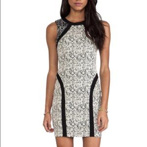PARKER Jagger Sleeveless Mini Lined Dress Black & Cream - size XS